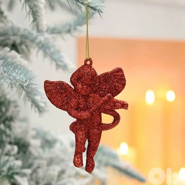Christmas Glitter Angel Ornaments 8x6cm (3 pcs) 3