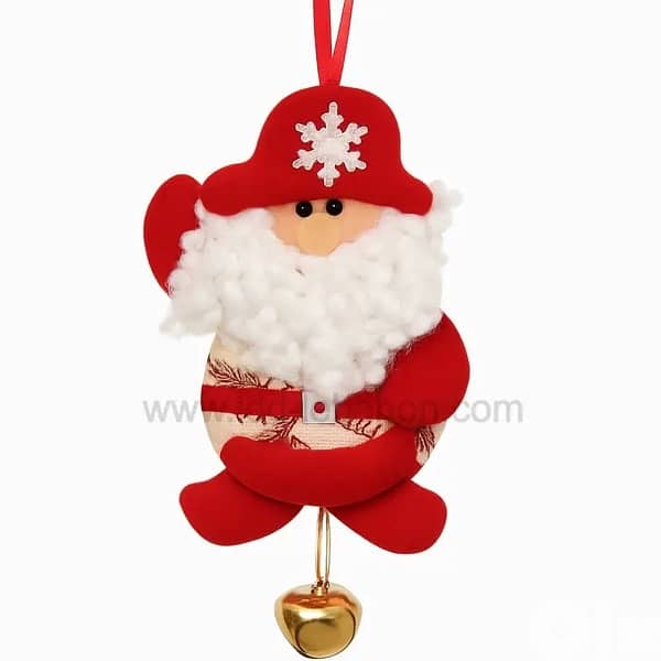 Christmas Plush Hanging Ornaments with Golden Bell (20–26 cm) 1