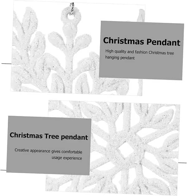 2 Pcs Sparkling Christmas Snowflake Decorations 12cm x 12 cm 5