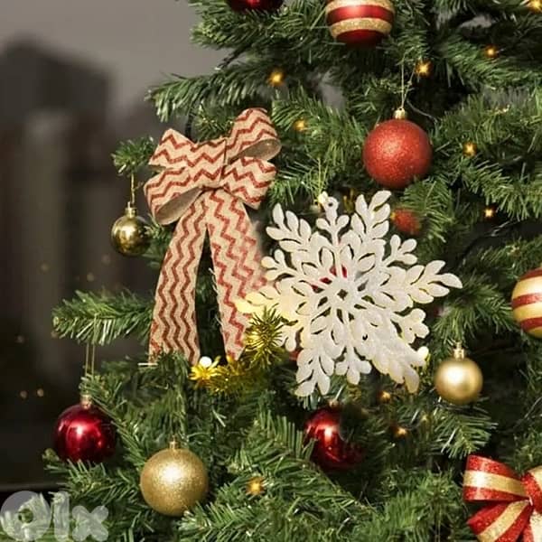 2 Pcs Sparkling Christmas Snowflake Decorations 12cm x 12 cm 7