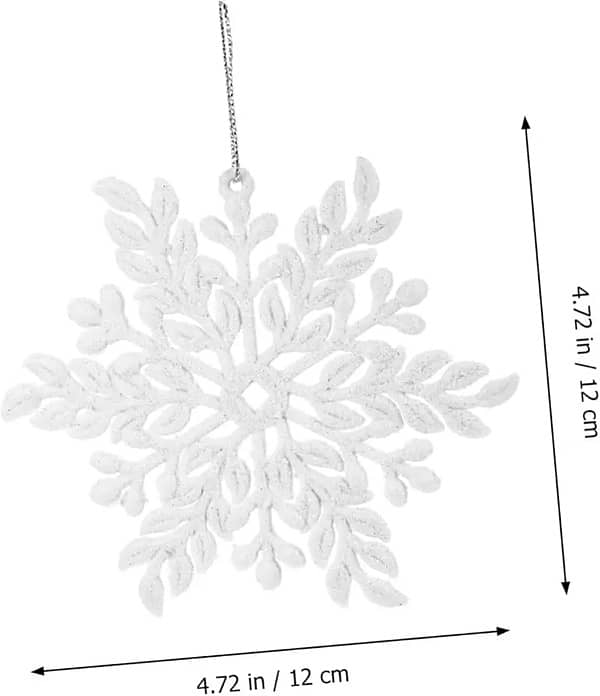 2 Pcs Sparkling Christmas Snowflake Decorations 12cm x 12 cm 9