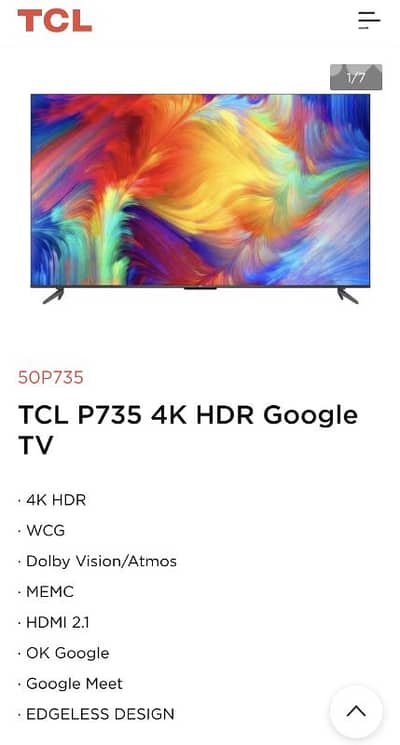 tcl 50p735 50 inches with high quality table