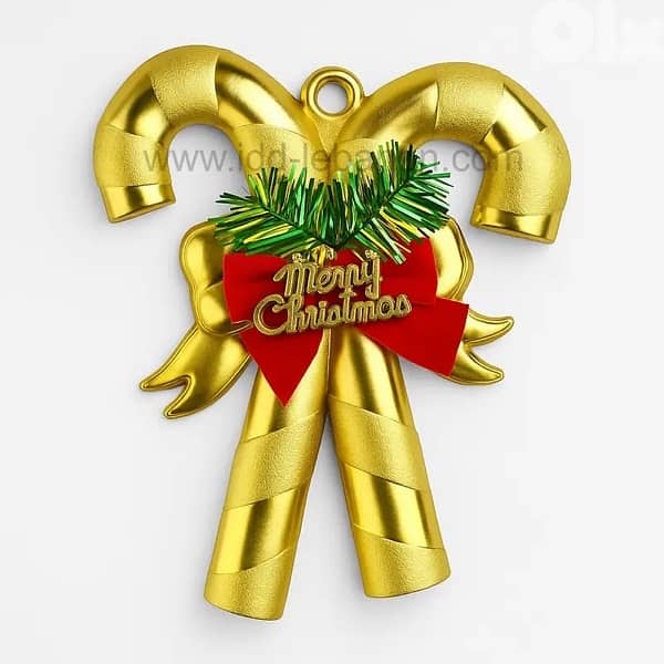 Golden Candy Cane Christmas 17,5cm x 14cm 0