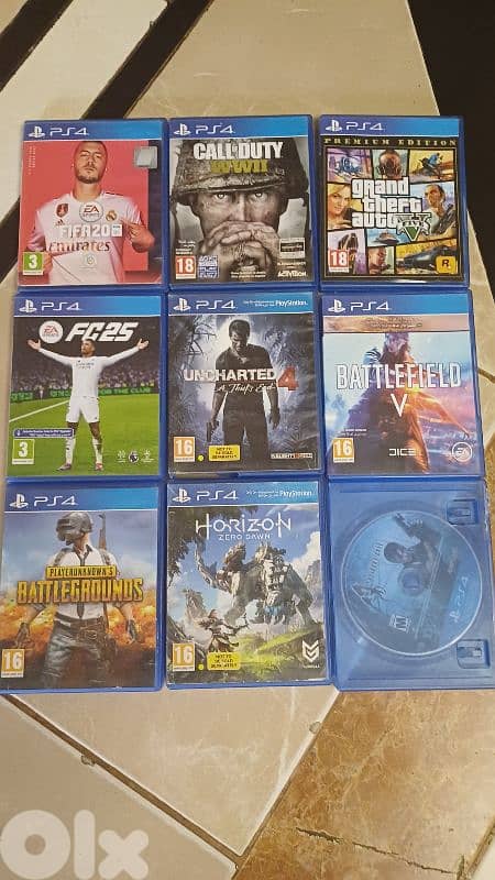 ps4 pro with 9 video game and 4 cotroller [1 TERA 4K] 2