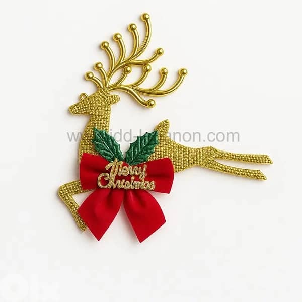 Golden Reindeer Christmas Ornament – 12 × 13 cm Holiday Decoration 0