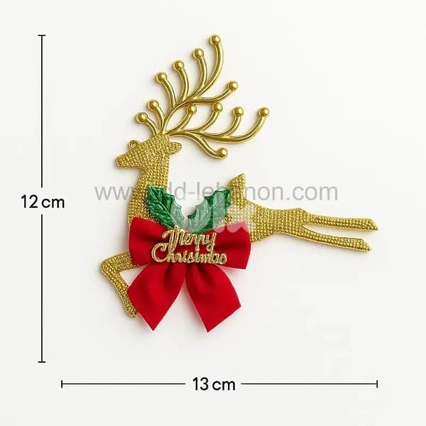 Golden Reindeer Christmas Ornament – 12 × 13 cm Holiday Decoration 1