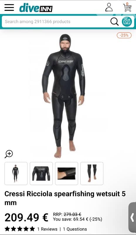 Cressi Ricciola spearfishing wetsuit 5 mm 0