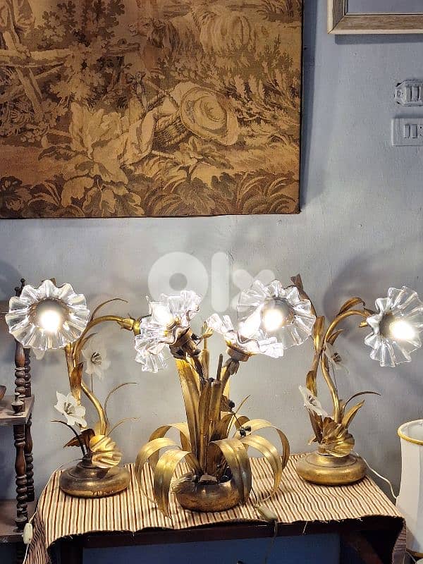 3 lamps set flower shaped murano 1