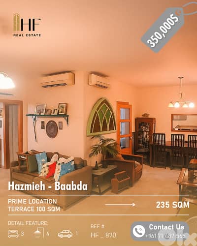 Apartment for sale in Hazmieh-Baabda with terrace