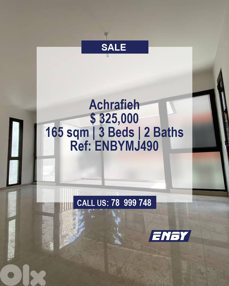 Apartment for Sale in Achrafieh | High Floor | New Building |Calm Area 0