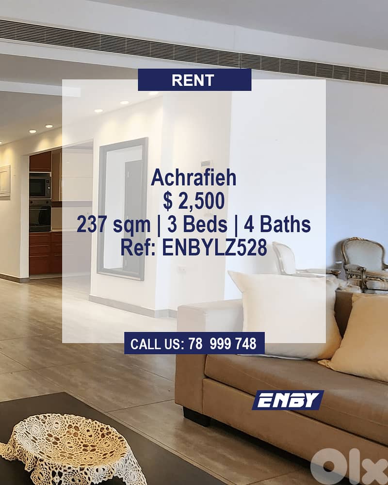 Apartment for Rent Achrafieh | Prime Location | Fully furnished 0