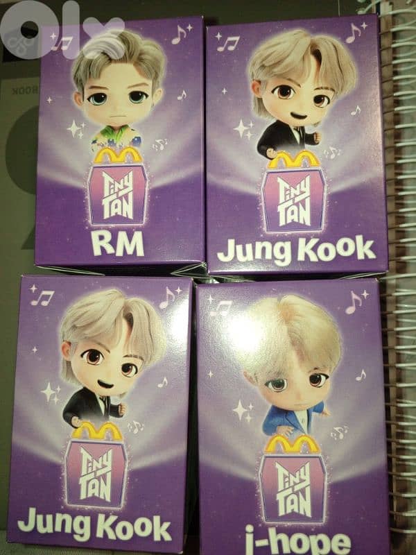 BTS figures from TINYTAN X MCDONALD'S COLLABORATION 2