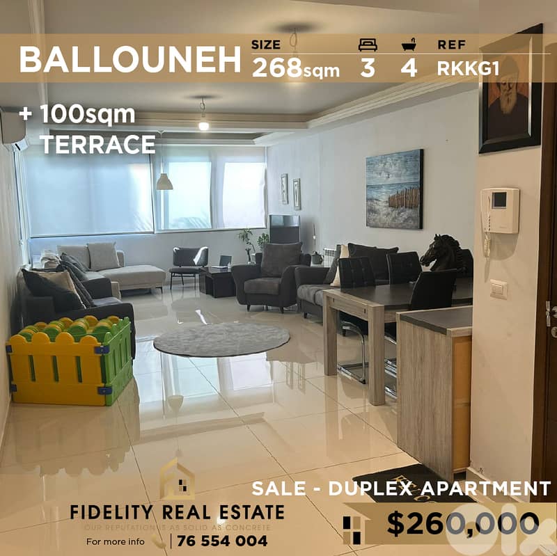 Duplex for sale in Ballouneh RKKG1 دوبلكس  للبيع في بلونة 0