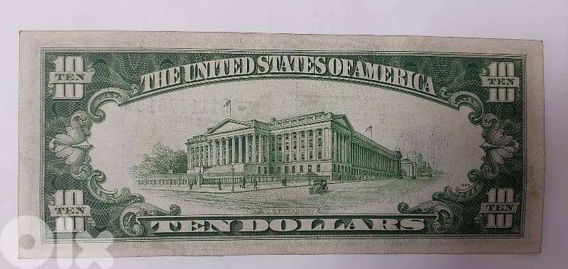 USA $10 Silver Certificate Yellow Seal Banknote North Africa very Good 1