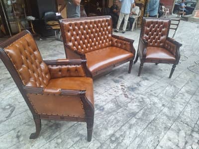salon genuine leather original real leather Louis 15