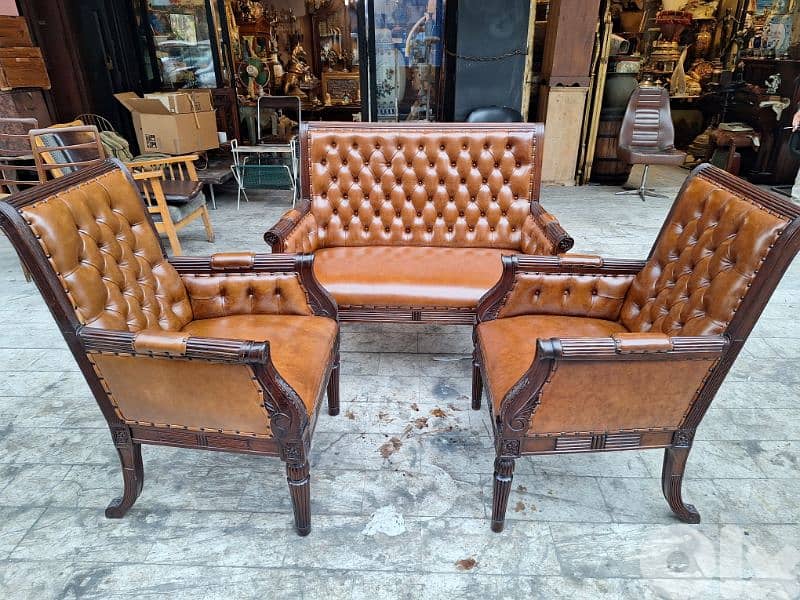 salon genuine leather original real leather Louis 15 1