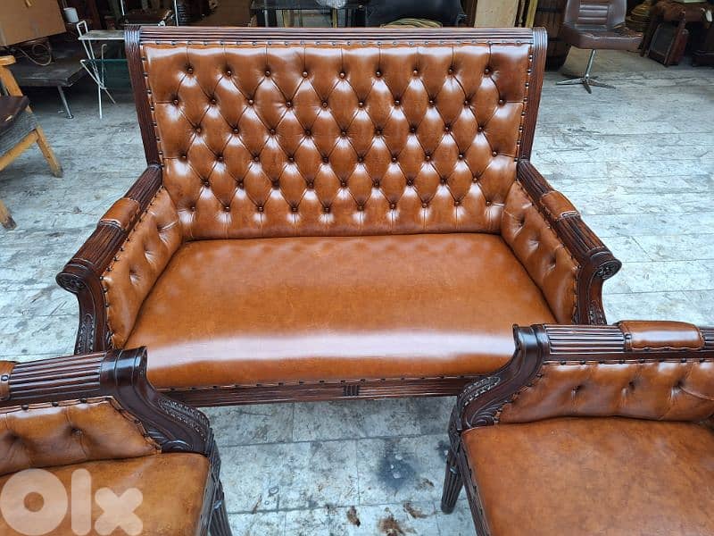 salon genuine leather original real leather Louis 15 3