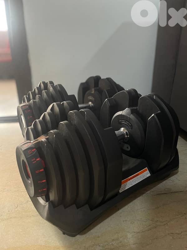 2 adjustable dumbbells 40kg each one 1