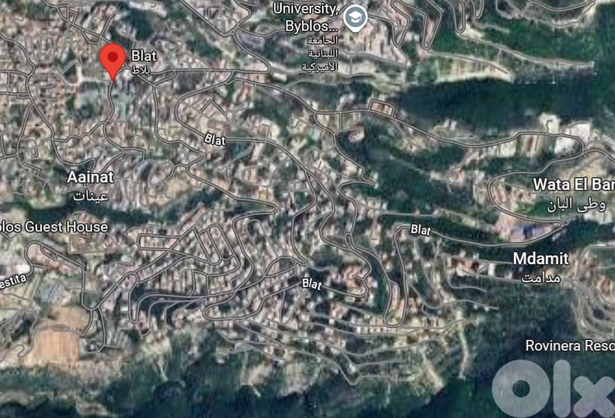 1100 m2 land + open mountain/sea view for sale in Blat - بلاط 0