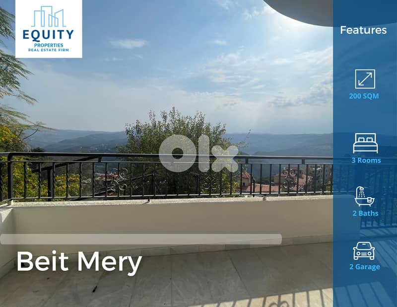 Furnished 200SQM Apartment With Terrace For Rent In Beit Mery#JN222392 0