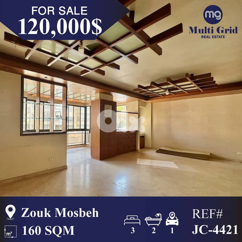 JC-4421 / Apartment for Sale in Zouk Mosbeh , شقة للبيع في زوق مصبح 0