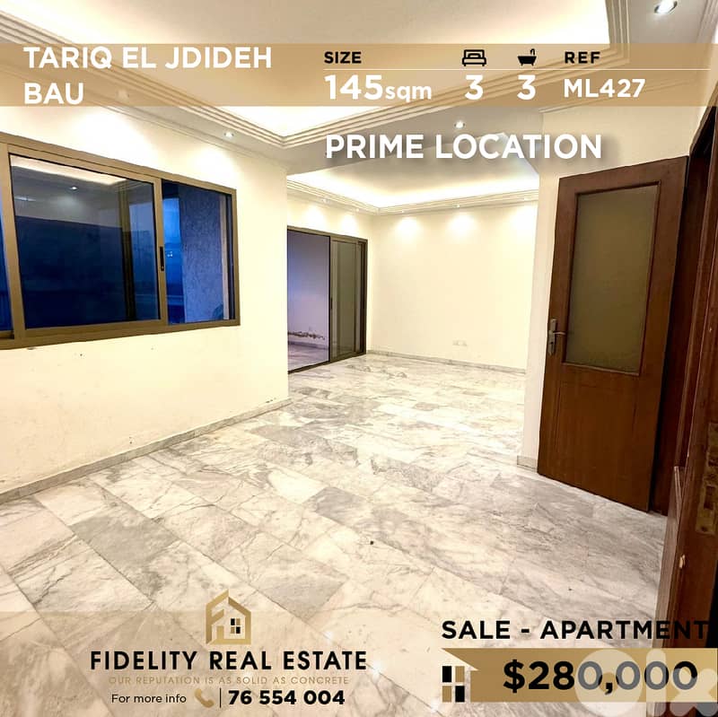 Apartment for sale in Tariq El Jdideh ML427 شقة للبيع في طريق الجديدة 0