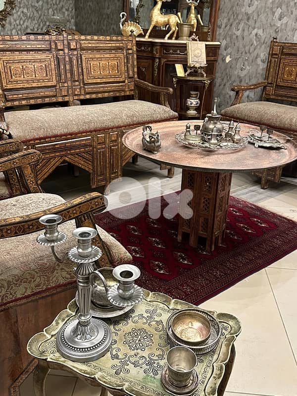 صالون موزاييك انتيك قديم عمرو فوق 100سنه بحالة ممتازة 2