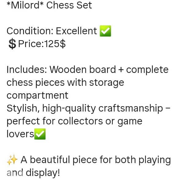 Milord Chess Set 0