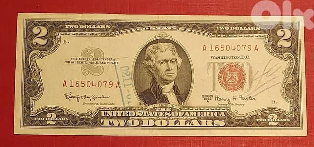 USA $2 bill 1963-A red seal