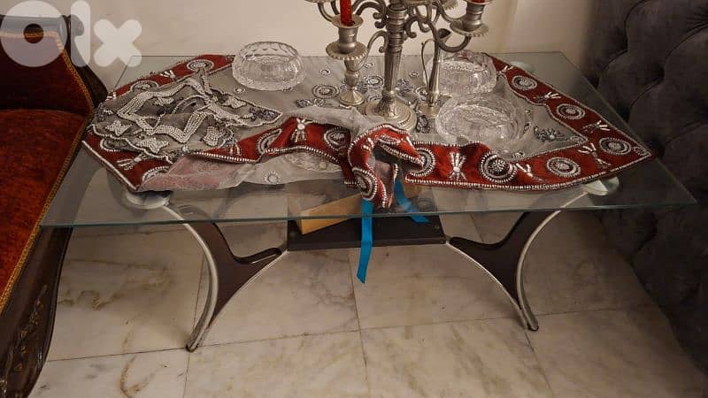 Glass Coffee Table طاولة زجاج مودرن 0