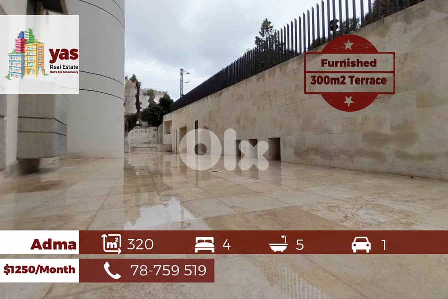 Adma 320m2 | 300m2 Terrace/Garden |Rent | Furnished | View | IV | 0