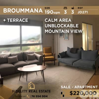 Apartment for sale in Broummana JD271  شقة للبيع في برمانا