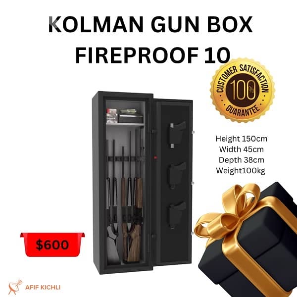 Kolman Gun Safe Box Fireproof 0