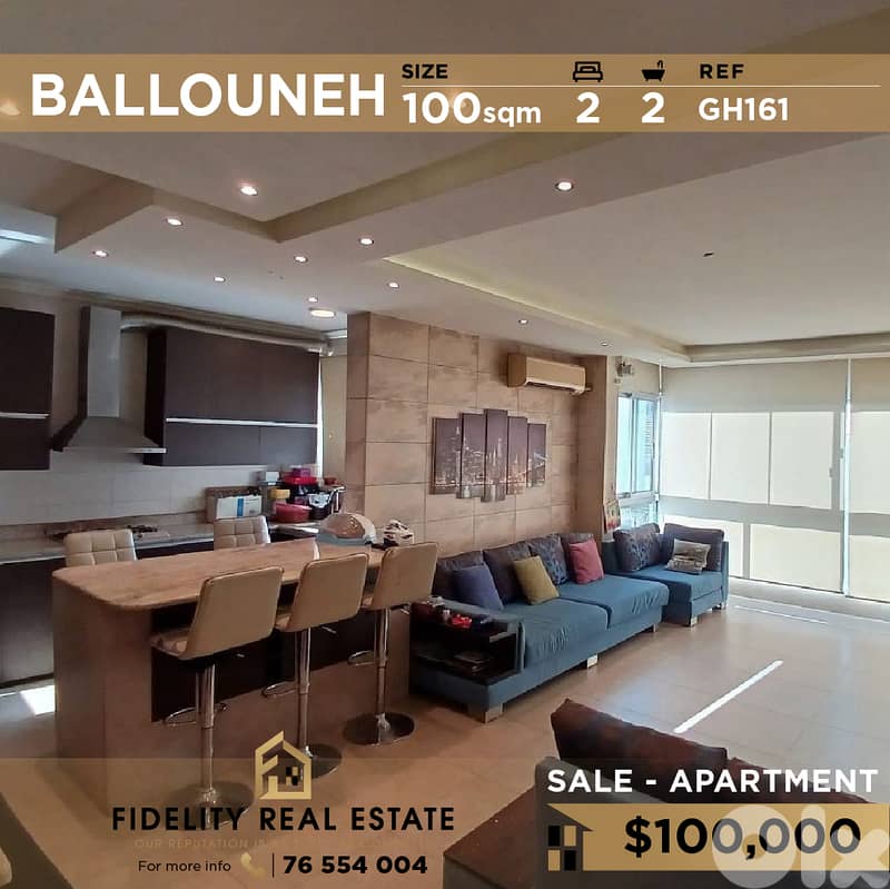 Apartment for sale in Ballouneh GH161  شقة  للبيع في بلونة 0