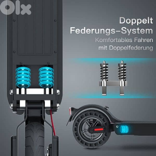 سكوتر كهربائي ألماني جديد بالكرتونة 500W مع حقيبة وستاند 5