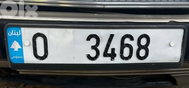 O - 34 68 Special 4 Digits Plate Number