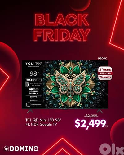 Black Friday Offer TCL 98” Premium QD Mini LED Google TV
