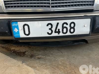 O - 34 68 Special 4 Digits Plate Number