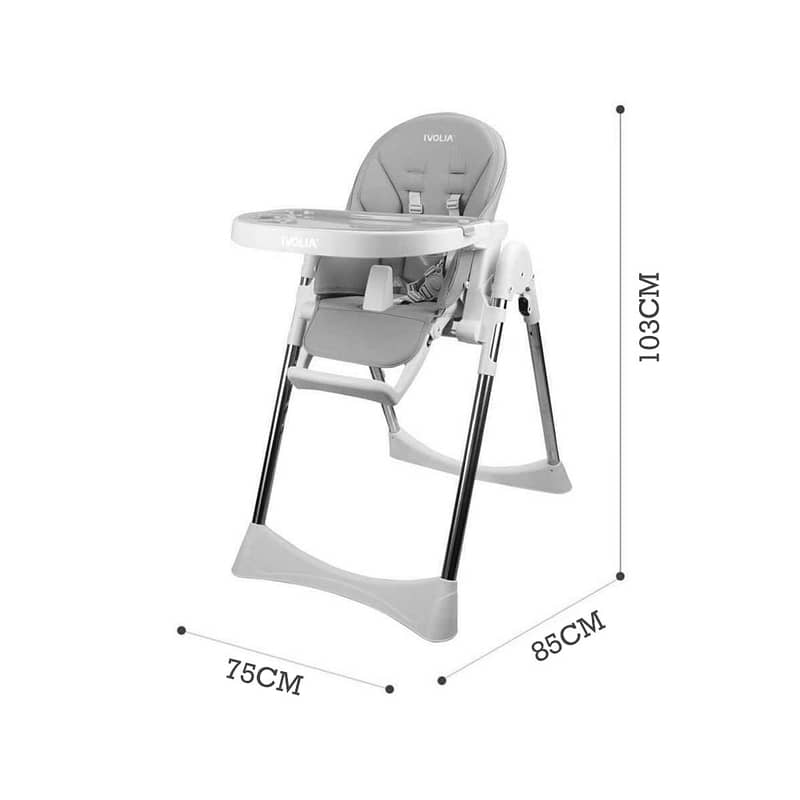 Multi-function High Chair For Babies And Toddlers - Grey - كرسي مرتفع 1