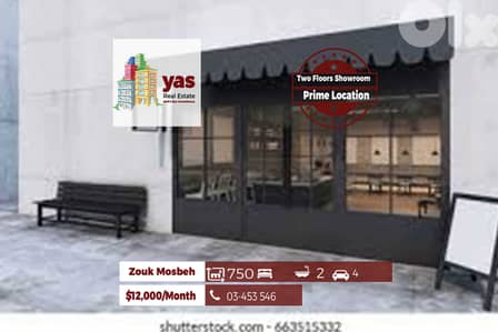 Zouk Mosbeh 750m2 | Showroom | Two Levels | Active Street | EL
