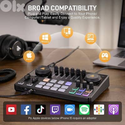 Maono Caster AmE2 Gen 2 DJ Mixer for TikTok Live ميكسر للايف تيك توك