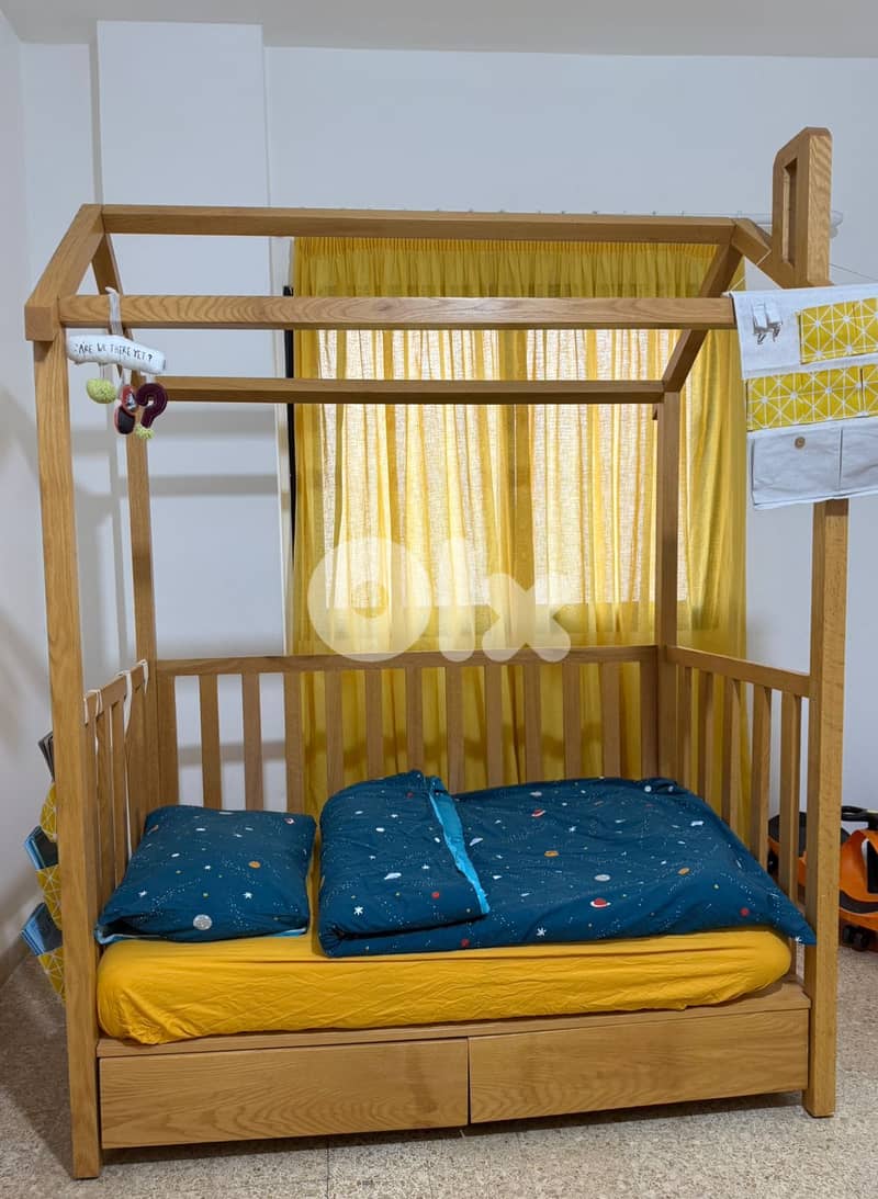 تخت خشب سنديان   oak wood bed 1