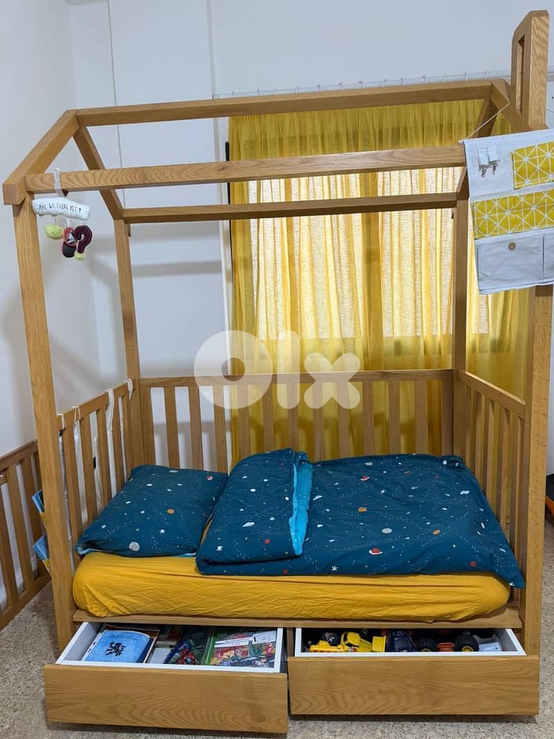 تخت خشب سنديان   oak wood bed 2