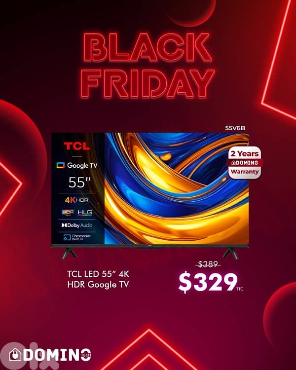 Black Friday Offer TCL 55” V6B Google TV 0