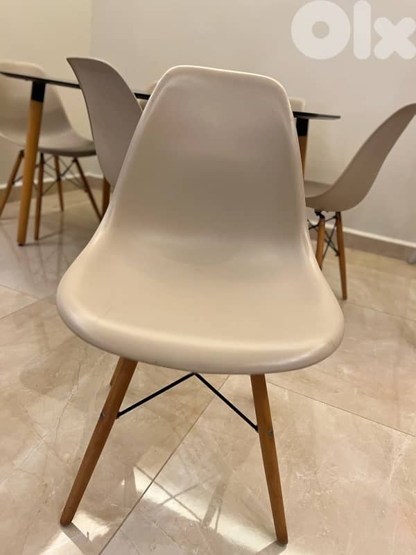 Wood modern dining table with 6 chairs 3