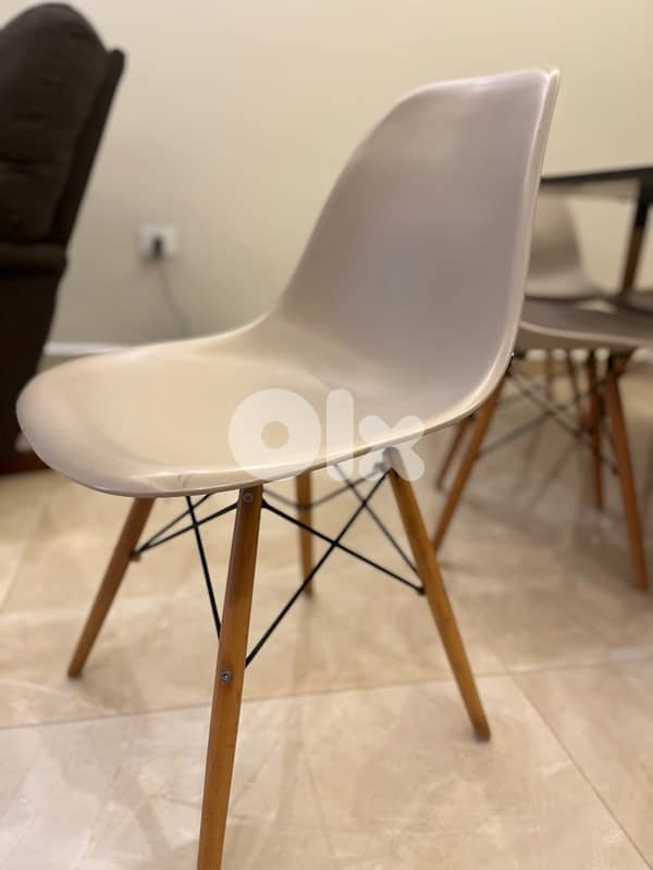 Wood modern dining table with 6 chairs 4