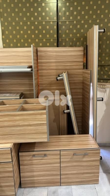 Modern Wood Office Furniture Set – Cabinets, Shelves & Panels 1