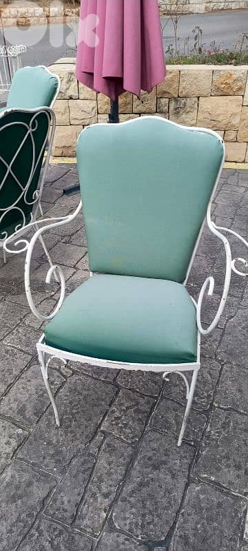 steel chairs and marble tables for sale 0