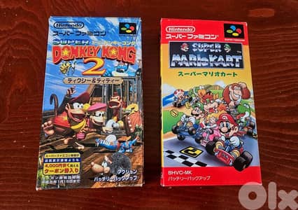 Super Mario Kart and Super Donkey Kong 2 for Nintendo Super Famicom