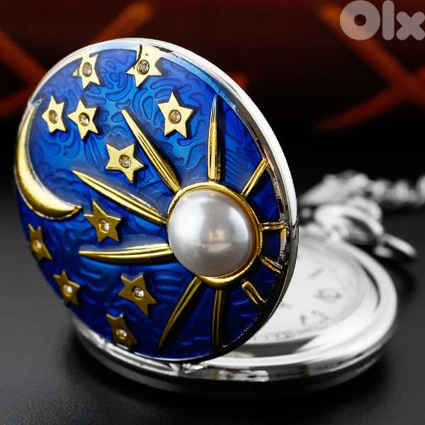 ساعة جيب القمر والنجوم كلاسيكية بعدا جديدة 0